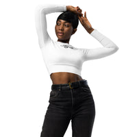 Women's White Recycled Long-Sleeve Crop Top