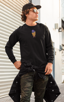 Enrich your wardrobe with a fun design by Enfte! The Cryptowl Long Sleeve Tee is perfect for the NFT connoisseur and look to combine it with your favorite jeans or layer it with a button-up shirt, a zip-up hoodie, or a snazzy jacket.