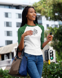 A stylish spin on the classic baseball raglan. This Enfte minted 3/4 sleeve tee has a combed cotton  blend that makes it super soft, comfortable, and lightweight.