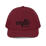 Classically styled Trucker Hat made for adventure. Complete your outfit with an  embroidered Enfte trucker cap—combine it with an  Enfte Token tee, slacks, and comfy shoes. It has a classic structured fit, adjustable plastic snapback, and a curved visor that matches its underbill. A mesh cap is a type of baseball cap.