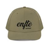 Classically styled Trucker Hat made for adventure. Complete your outfit with an  embroidered Enfte trucker cap—combine it with an  Enfte Token tee, slacks, and comfy shoes. It has a classic structured fit, adjustable plastic snapback, and a curved visor that matches its underbill. A mesh cap is a type of baseball cap.