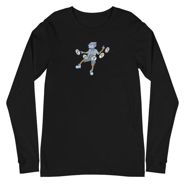 This versatile Blockchain-Player long sleeve tee will enrich any wardrobe. For a casual look, combine it with your favorite jeans, and layer it with a button-up shirt, a zip-up hoodie, or a snazzy jacket.