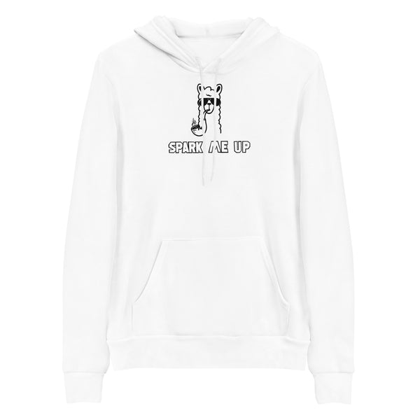 The "Spark Me Up" Llama hoodie is inspired by the digital property trading game Upland.me, where the user is able to Buy, Sell and Trade digital property based on the "Real World" and live addresses! Here is a link to check it out ------------>  https://r.upland.me/6tuw